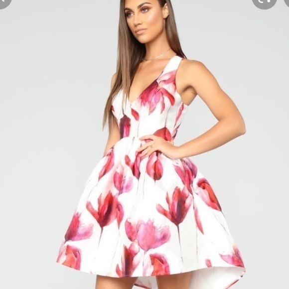 FASHIONNOVA Still Blooming Floral Mini Dress - White/Pink - Picture 5 of 8